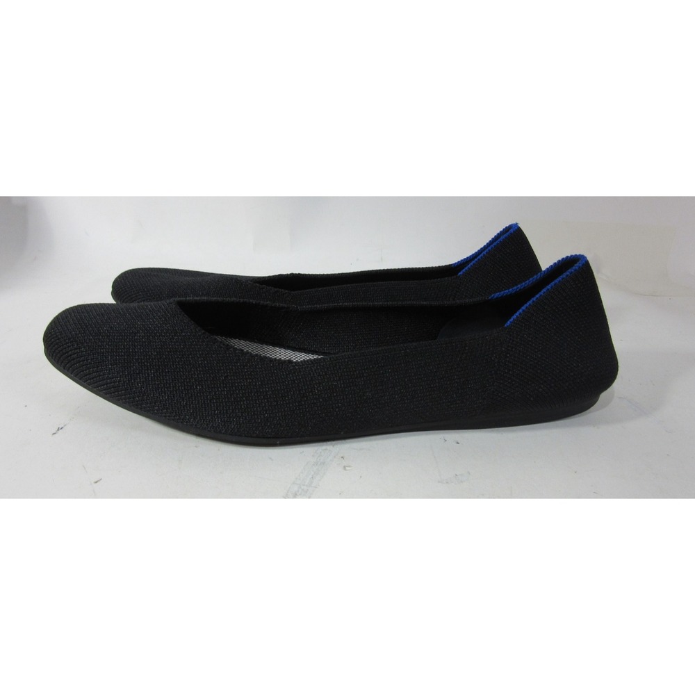 Rothy's The Point Flats Womens 8 Black Excellent Knit Almond Toe Ballet Shoes